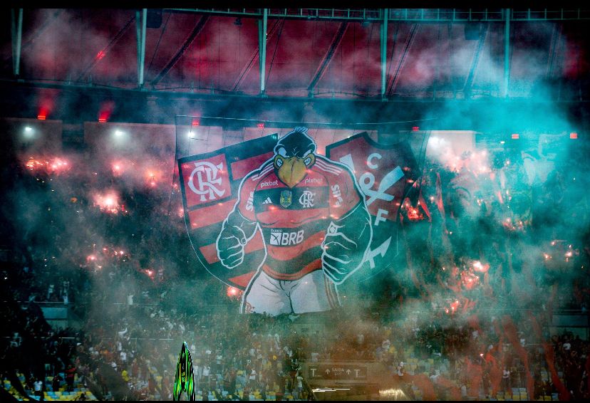 Resultado final da coreografia da torcida. Fonte: Twitter Flamengo